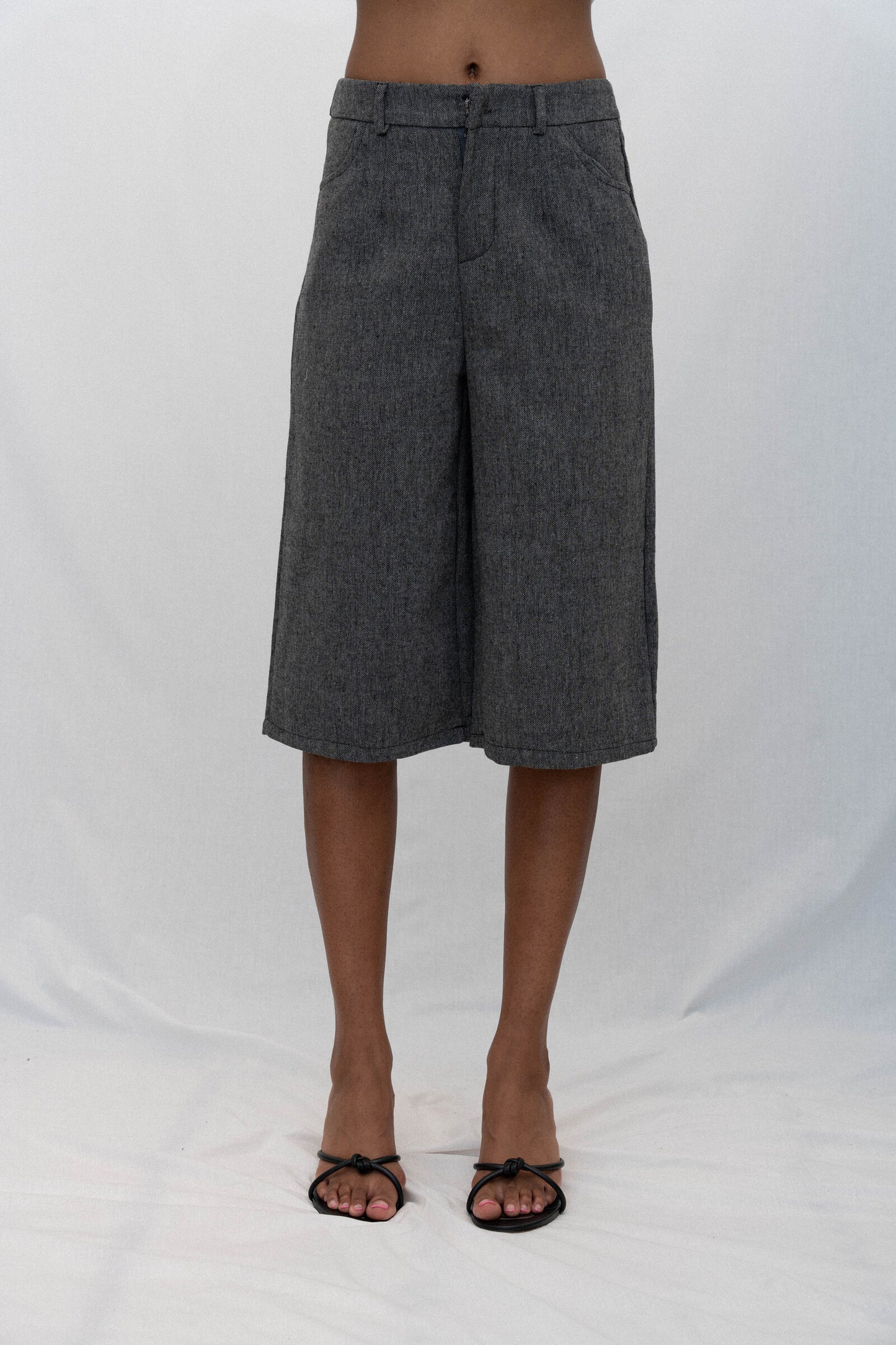 TAILORED TWILL SHORTS, GRAY