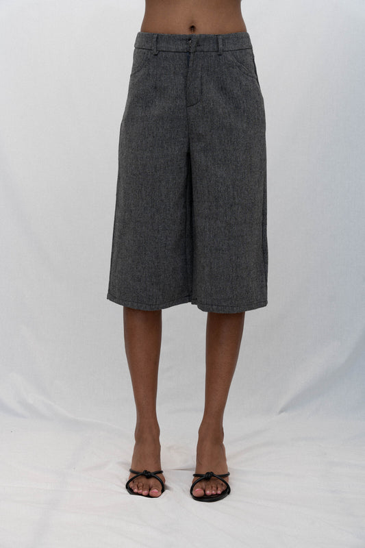 TAILORED TWILL SHORTS, GRAY