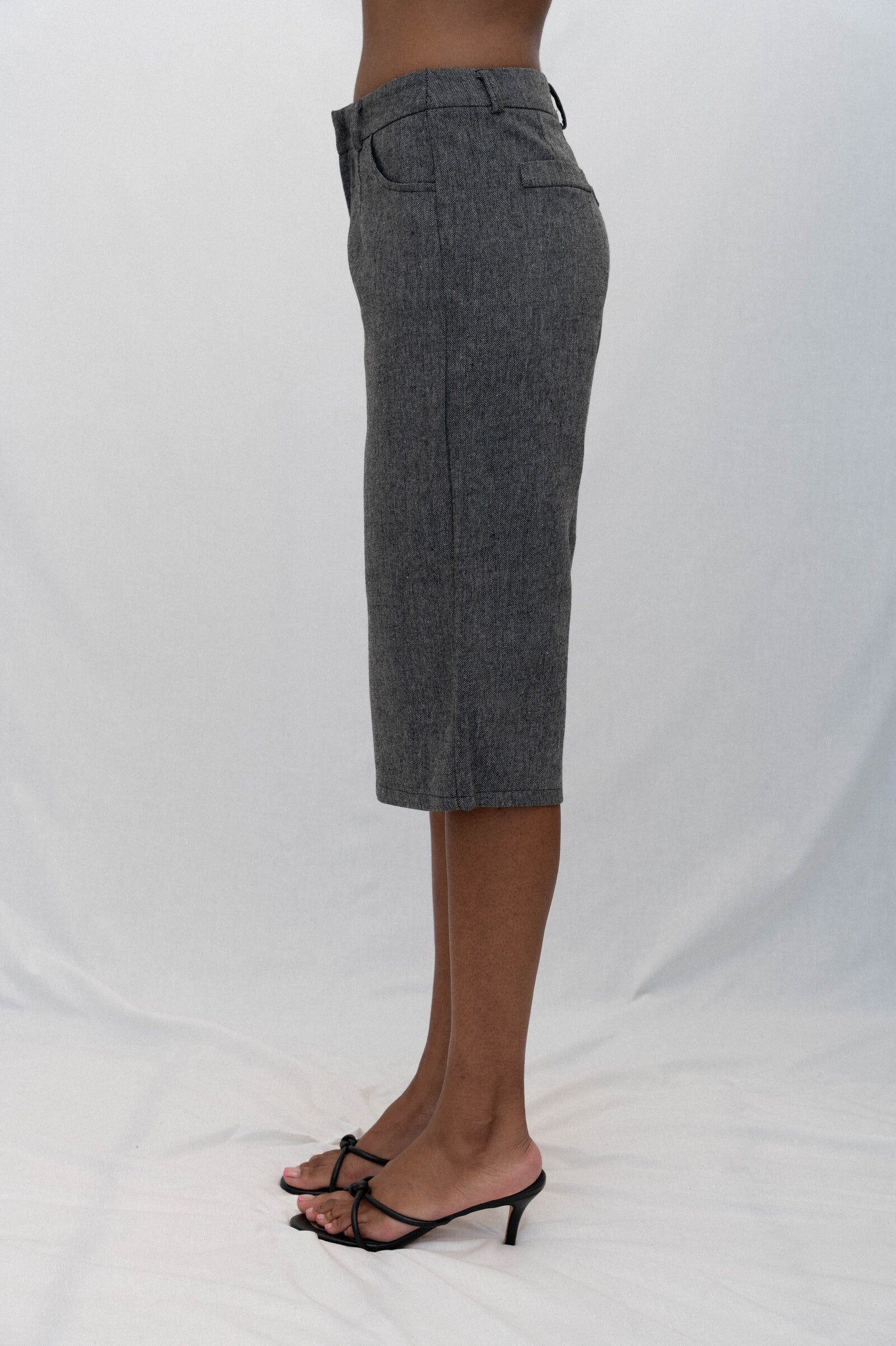 TAILORED TWILL SHORTS, GRAY