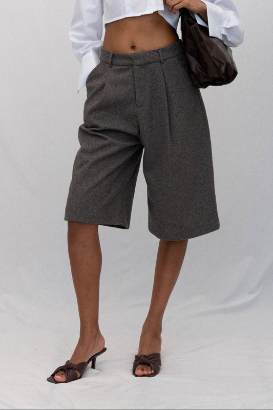 TAILORED TWILL SHORTS, MOTTLED