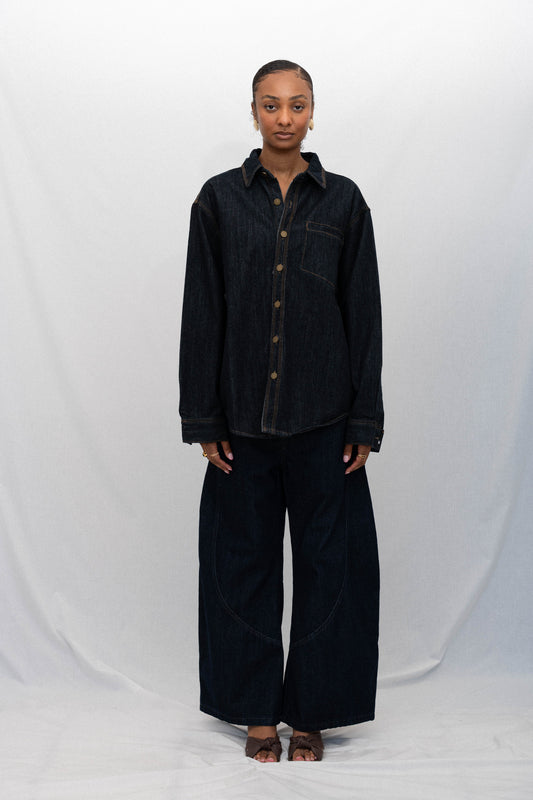 RAW DENIM OVER SHIRT