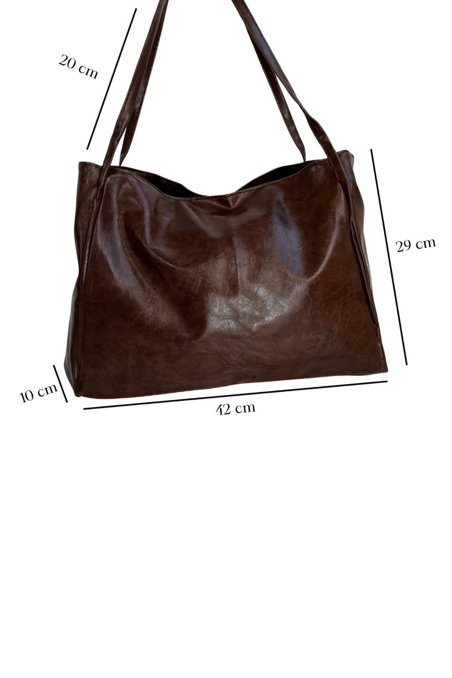 FAUX LEATHER TOTE BAG