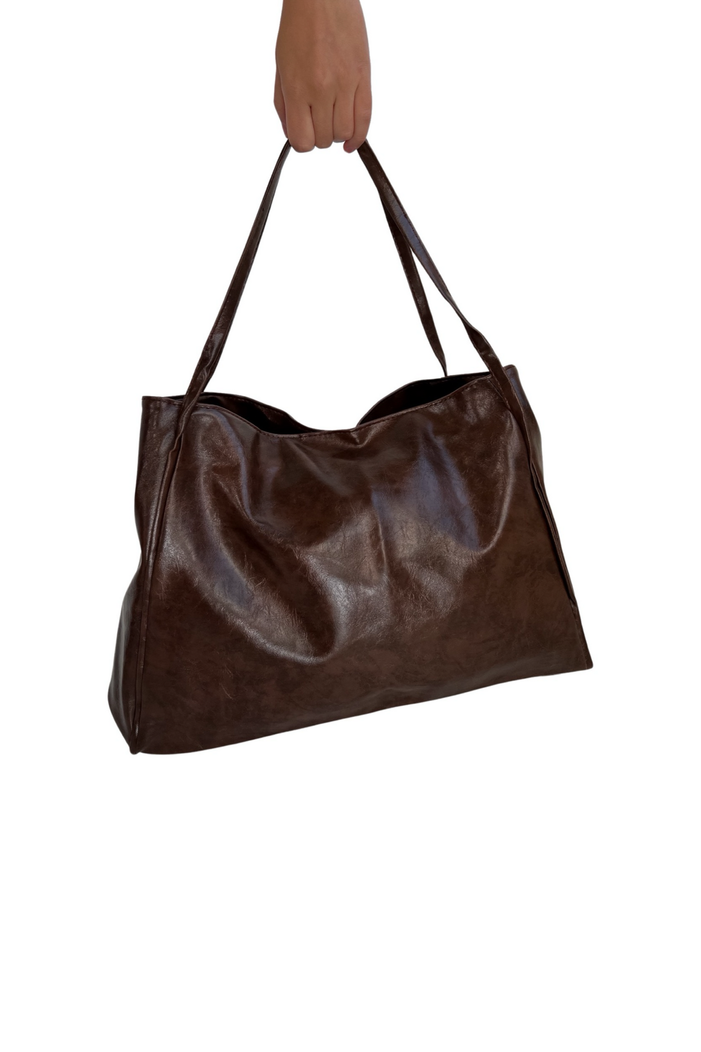 FAUX LEATHER TOTE BAG