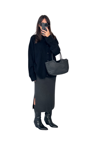 LEATHER WOVEN BAG